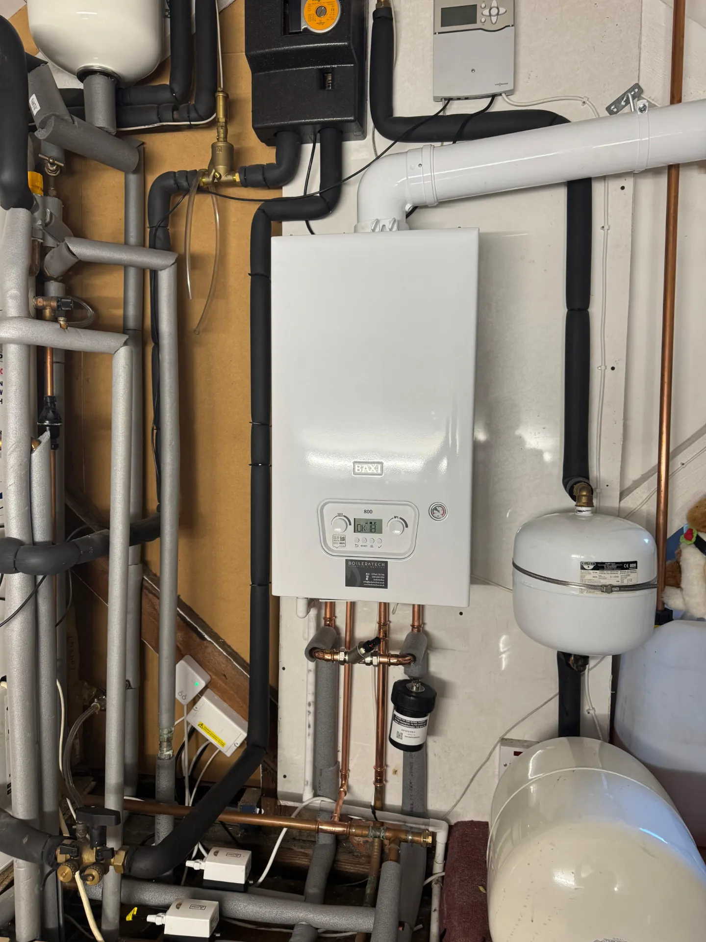 Baxi boiler installation in a loft plant room, North East